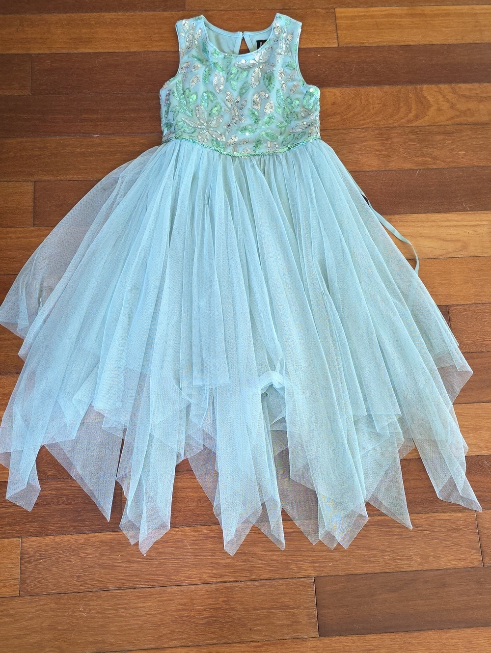 lilt Light Aqua Tulle Party Dress with Sequin Bodice